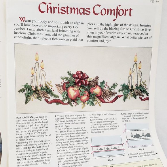 Heartsong Christmas Cross Stitch Pattern Leaflet Country Crafts Craftways 1991 - Picture 4 of 6